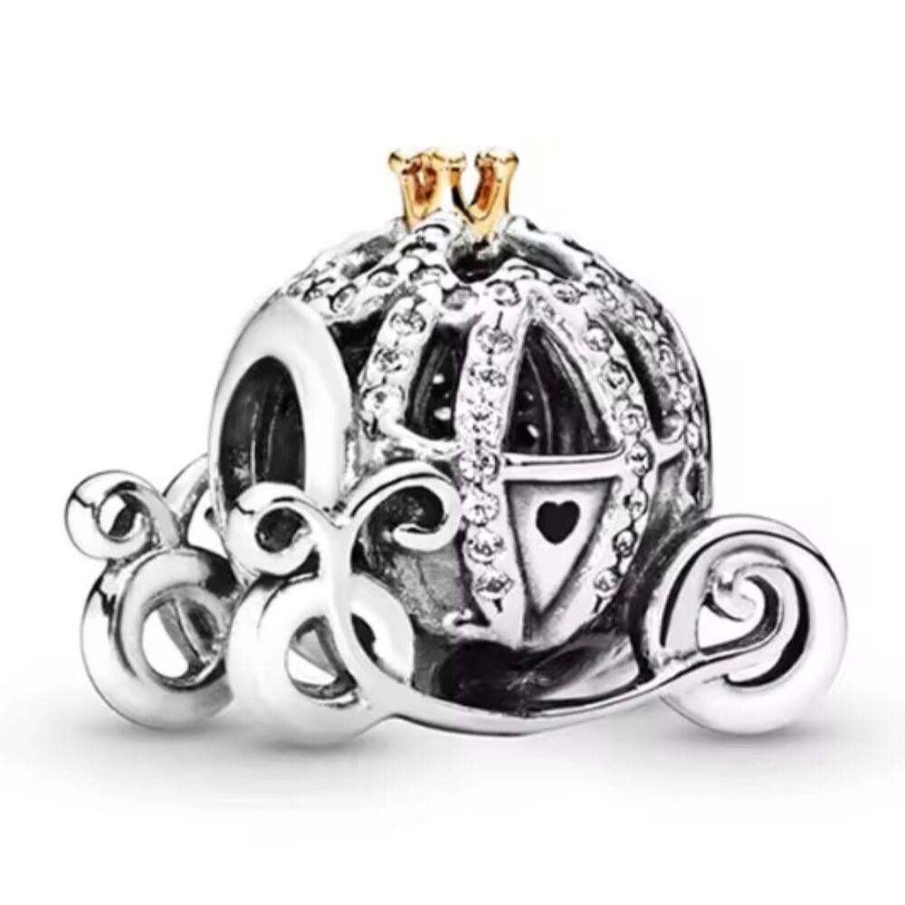 NWOT Cinderella's Pumpkin Coach Disney x Pandora FIT Silver Charm